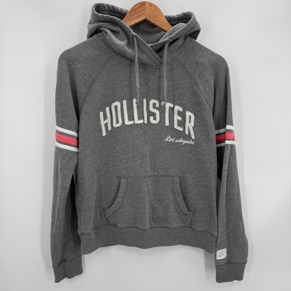 Hollister California Grey Hoodie Los Angeles Graphic Sweatshirt Womens Lage - Picture 2 of 7